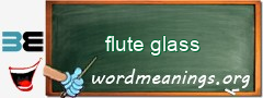 WordMeaning blackboard for flute glass